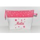 Trousse de toilette enfant ou adulte ou bébé ou ado étoiles rose fuchsia personnalisée brodée